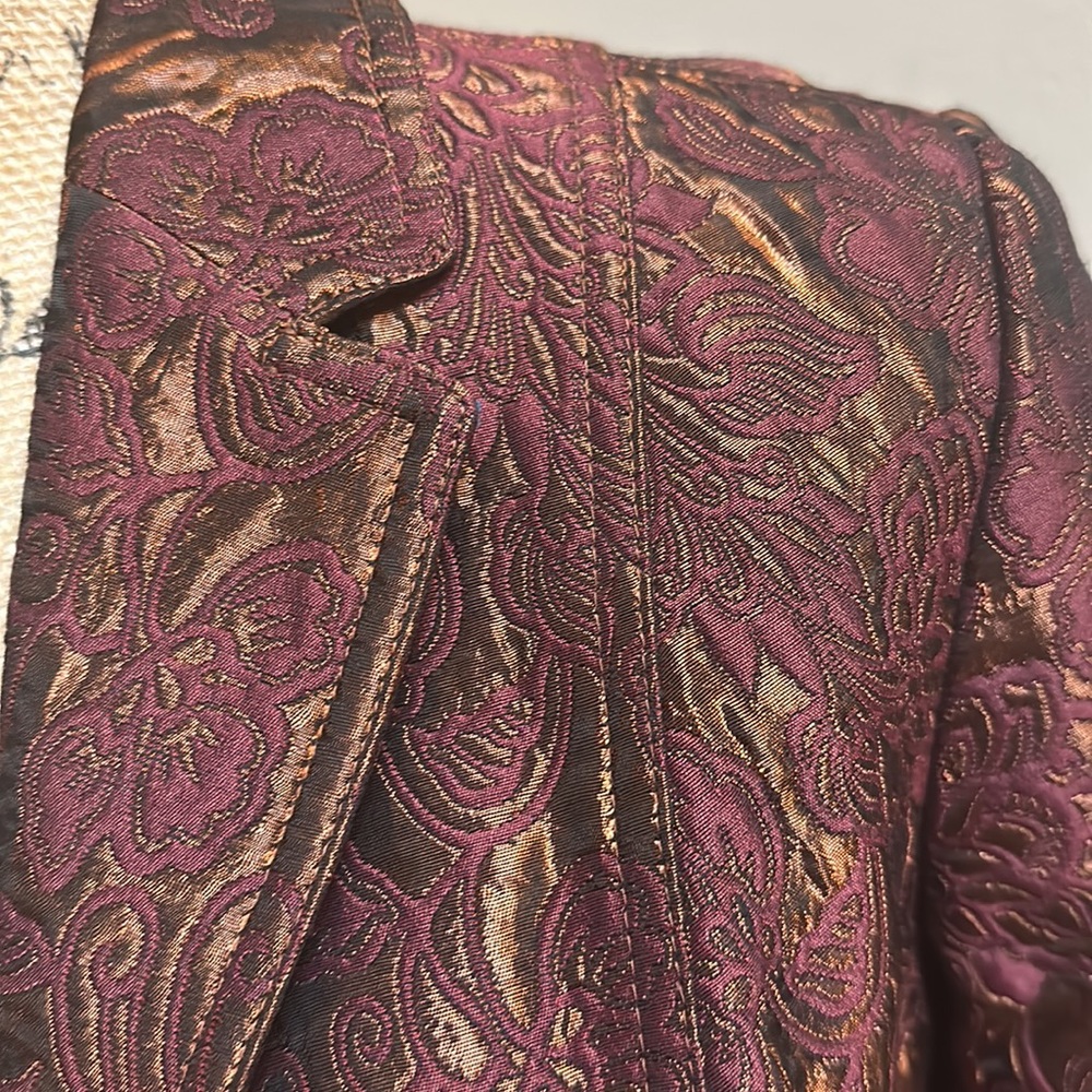 Metallic Bronze Maroon blazer formal - Picture 3 of 6